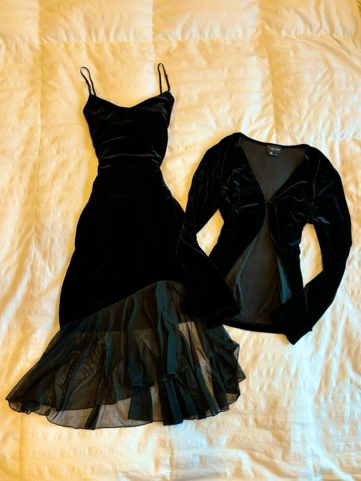 Black Velvet Tiered Cocktail Dress Prom Party Gowns Formal Dressesjacket Not Included