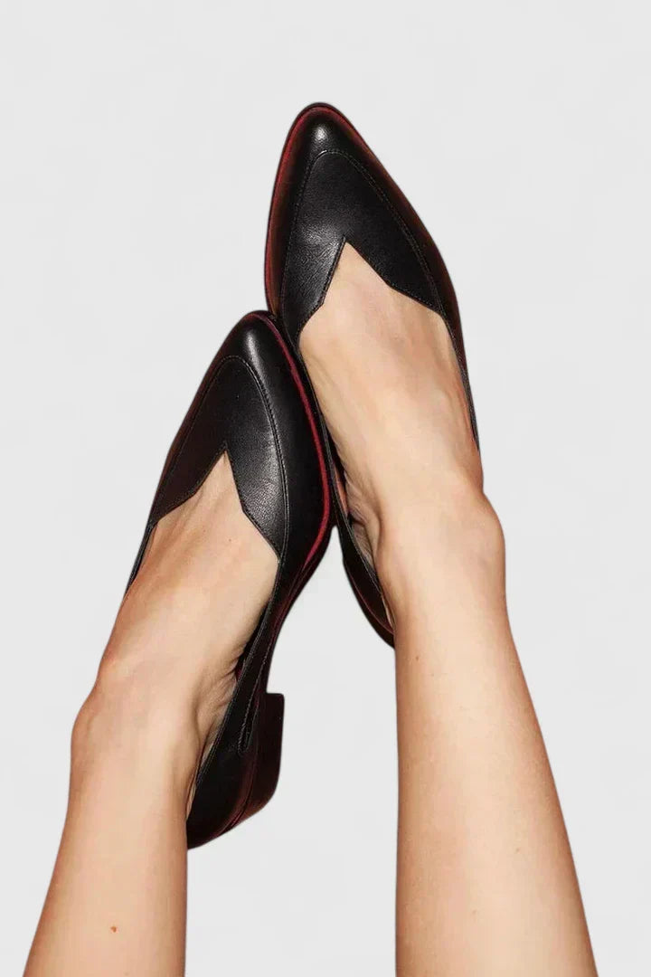 Pointed Toe V Cut Slip On Flats