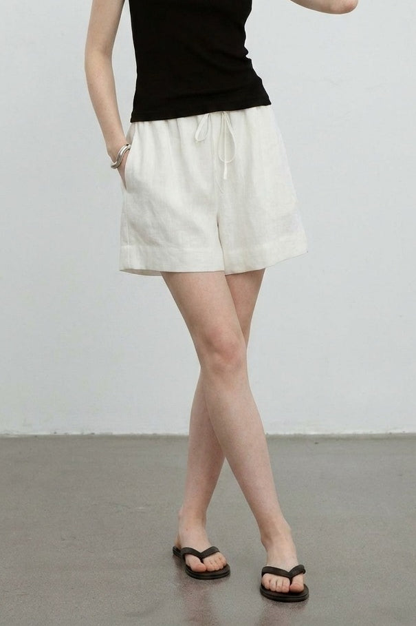 Linen Drawstring Relaxed Shorts Pants