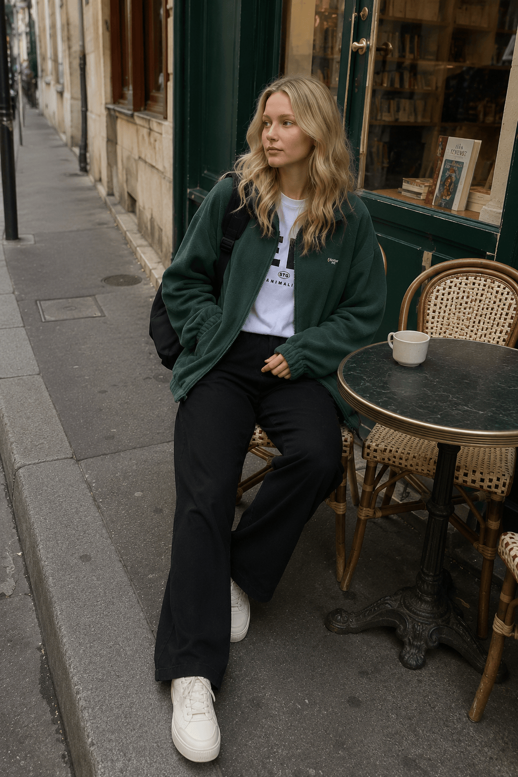 Letter Print Zip-up Jacket