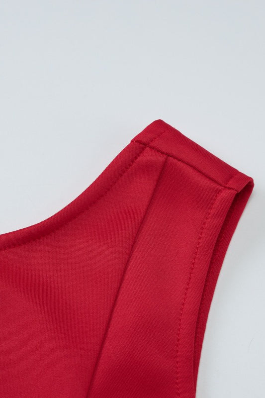 Solid Sleeveless Backless Bodycon Cocktail Dress 15