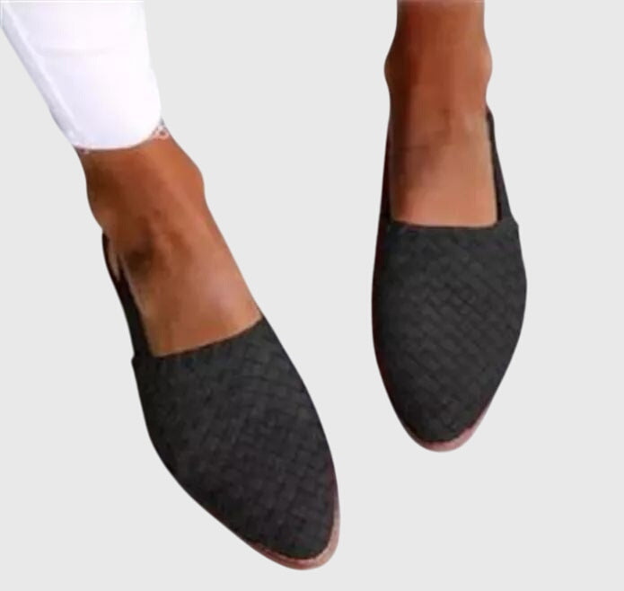 Woven Pointed Toe Slip On Flats 7