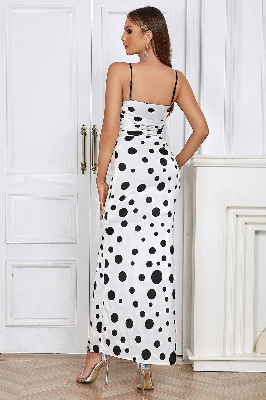 Polka Edition Dot Pleated Cami Maxi Dress