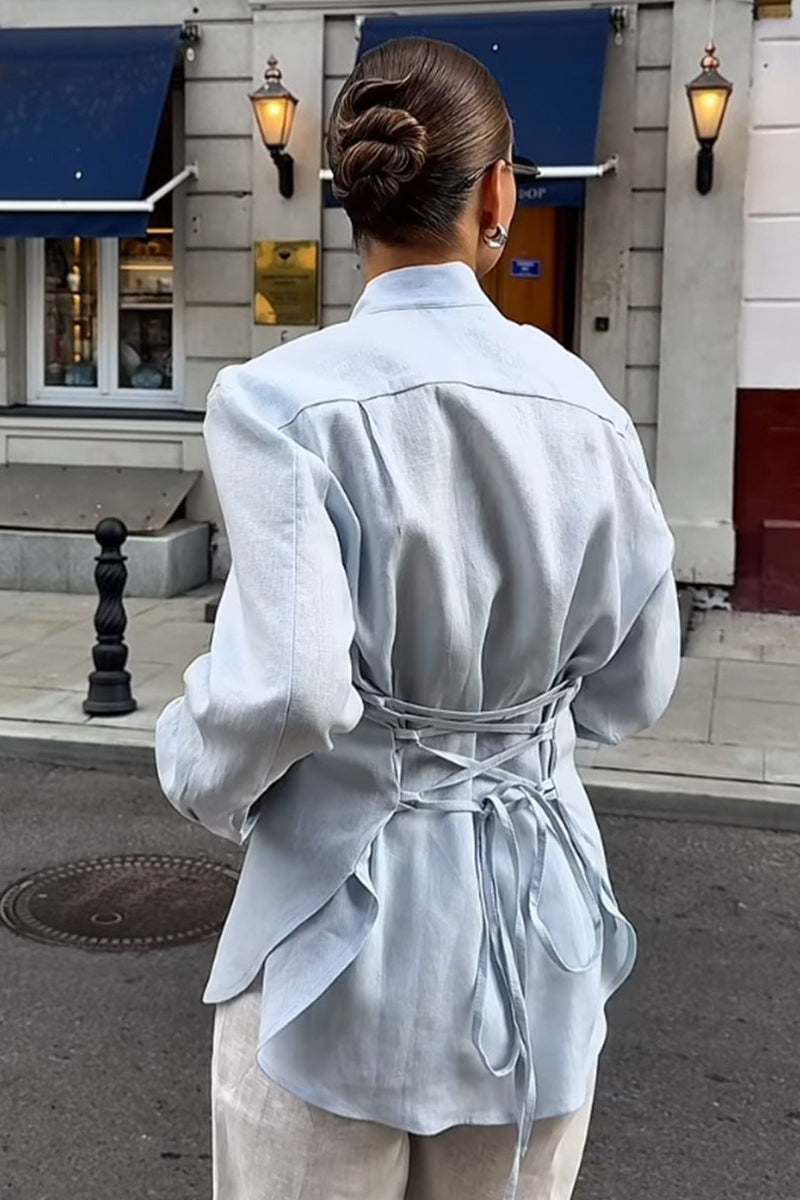 Tie Detail Button Down Blouse