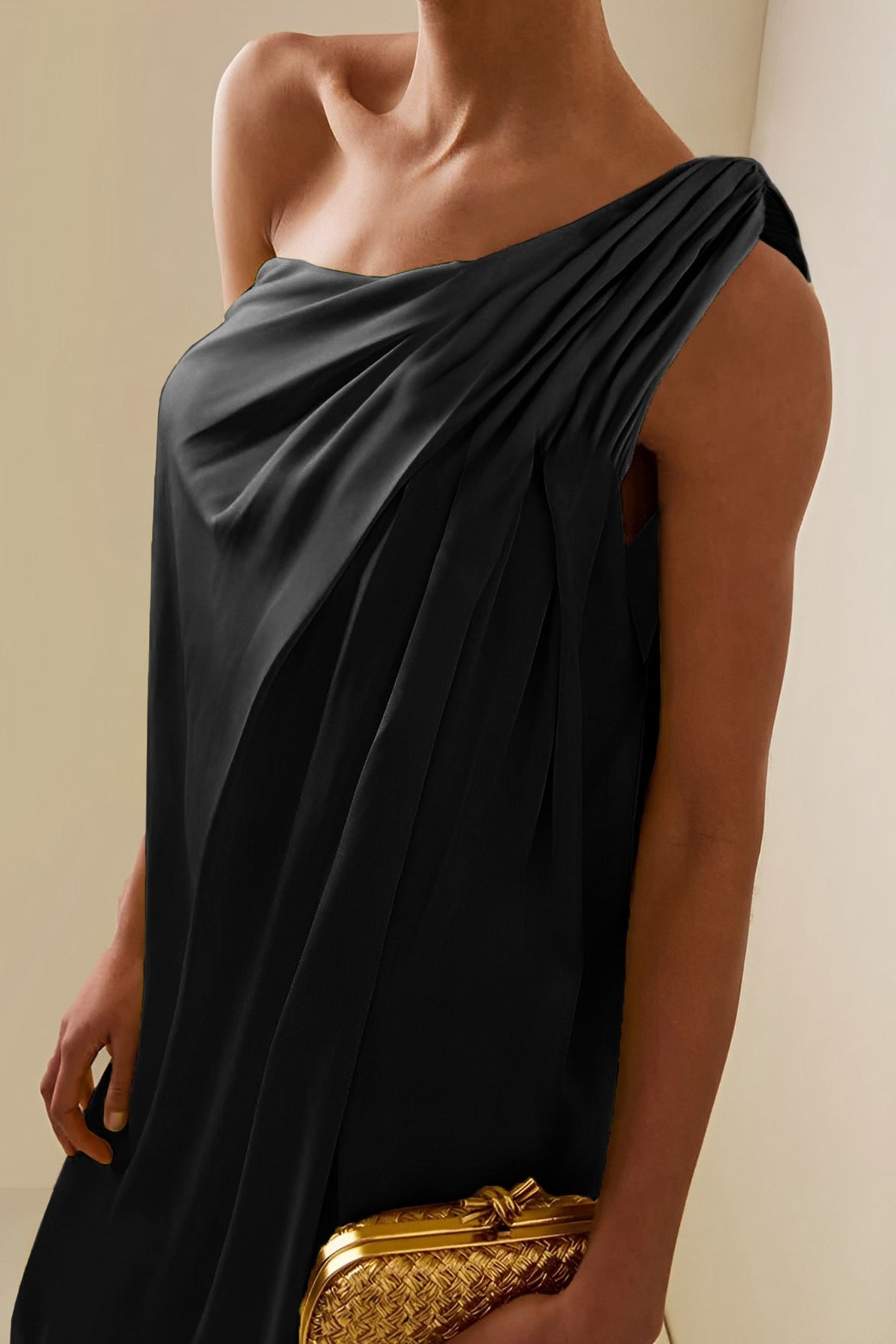 Asymmetric One Shoulder Slit Formal Dress