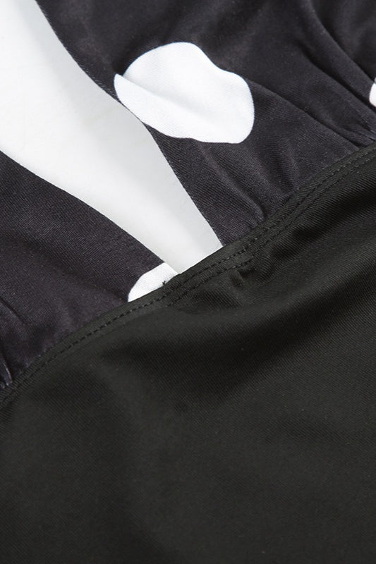 Polka Dot Halter Backless Slim Fit Crop Top