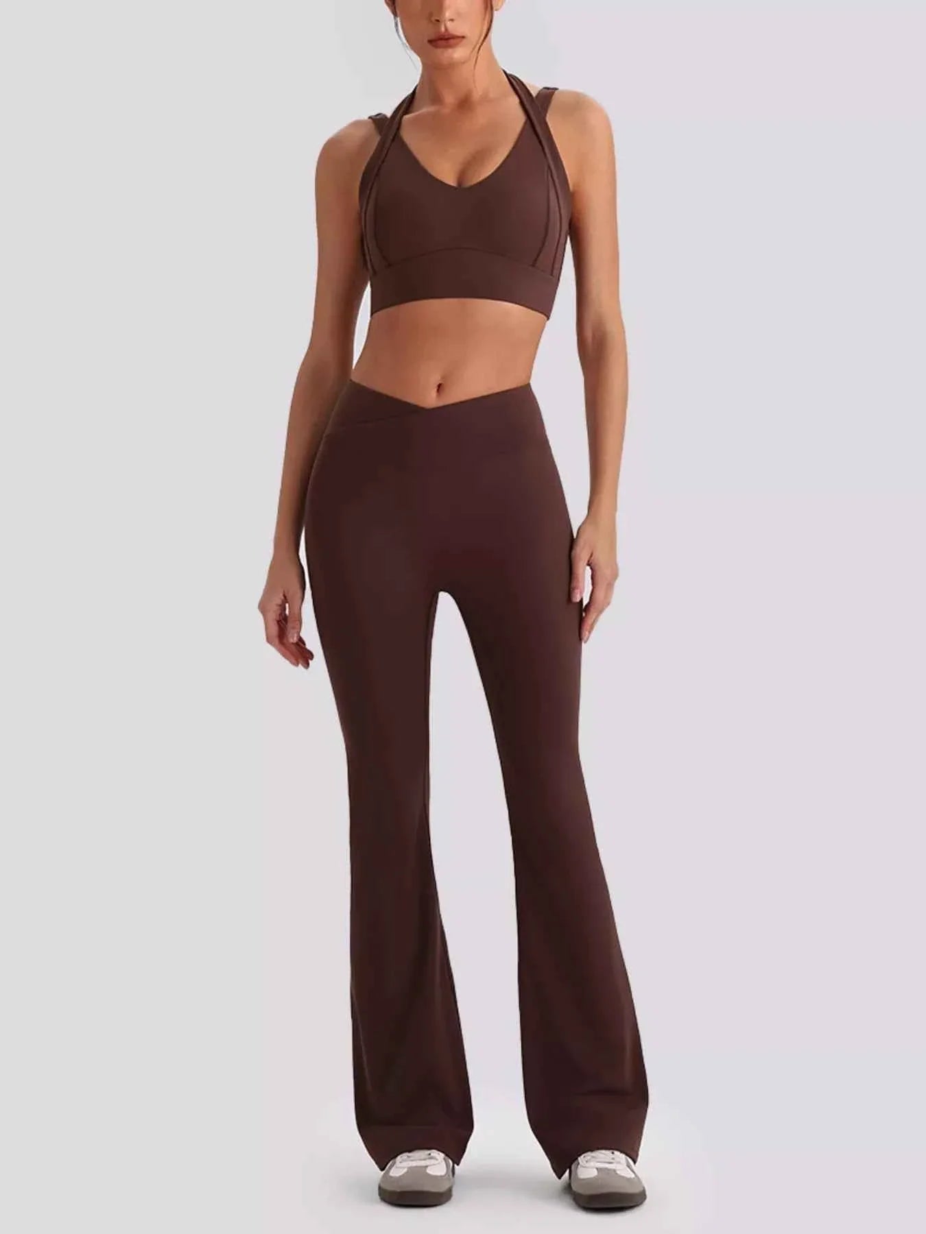 Seamless Criss-Cross V-Neck Tank and Leggings Active Set