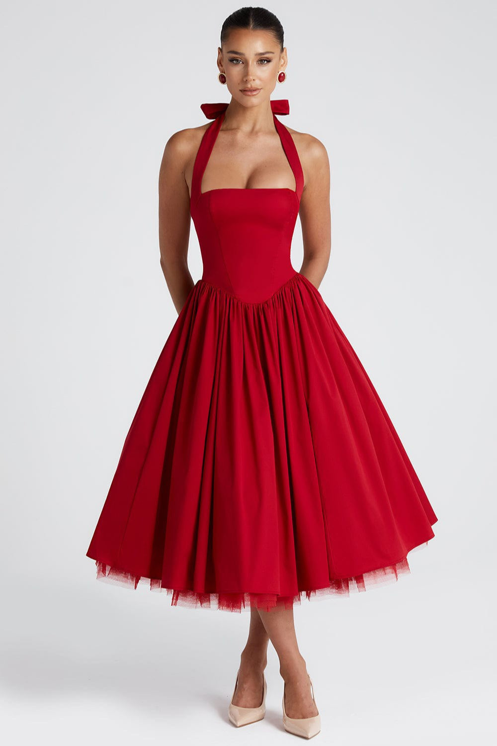 TieWaist Puff Party Dress