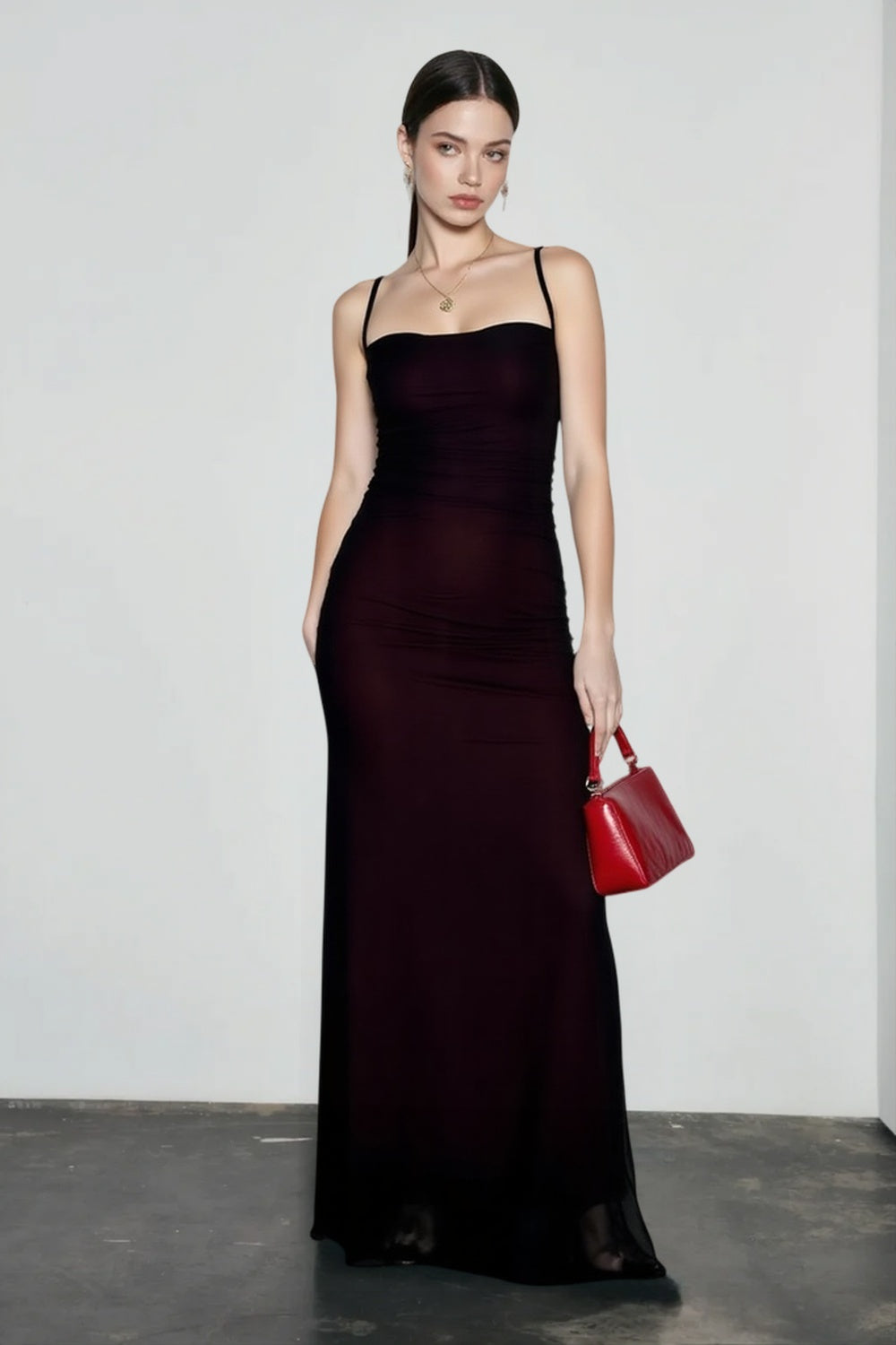 Sheer Mesh Maxi Dress