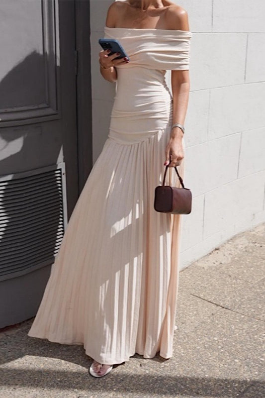 Off-the-Shoulder Ruched Dress