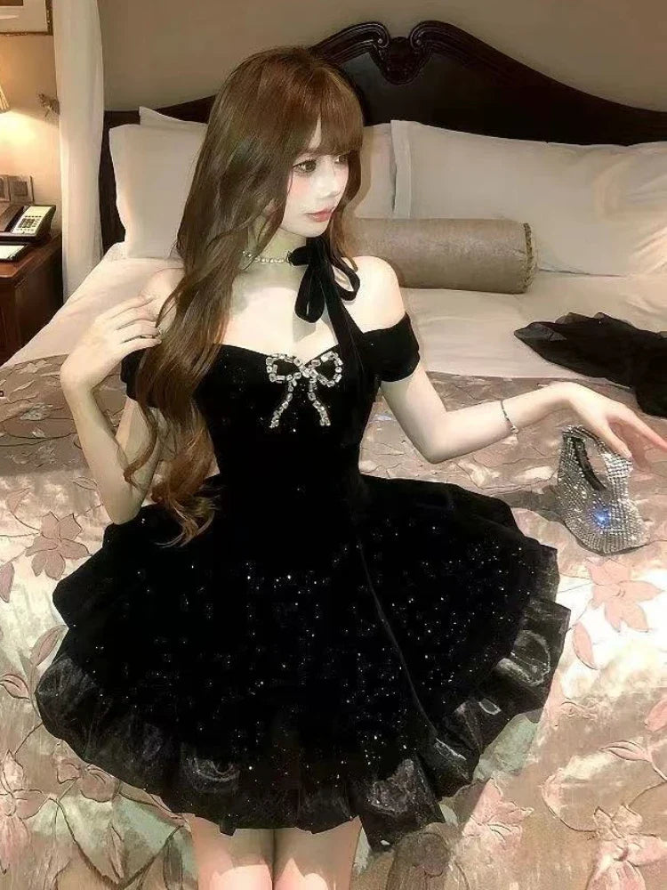 Black Off Shoulder Homecoming Dress Short Party Dress