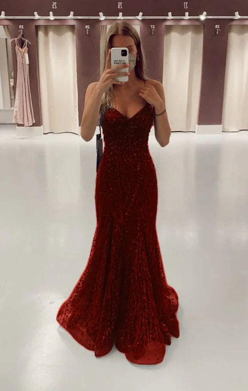 Green Long Mermaid Prom Dresses Formal Evening Gowns      fg3165