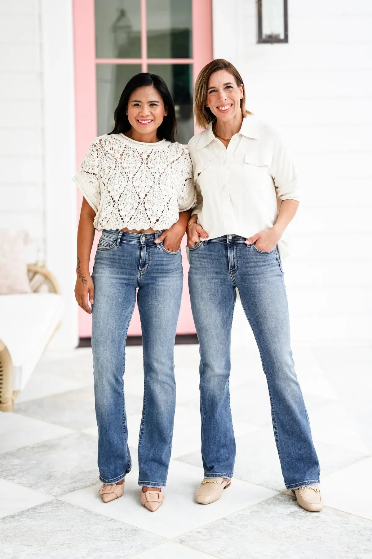 High Waist Flare Leg Stretch Denim Jeans