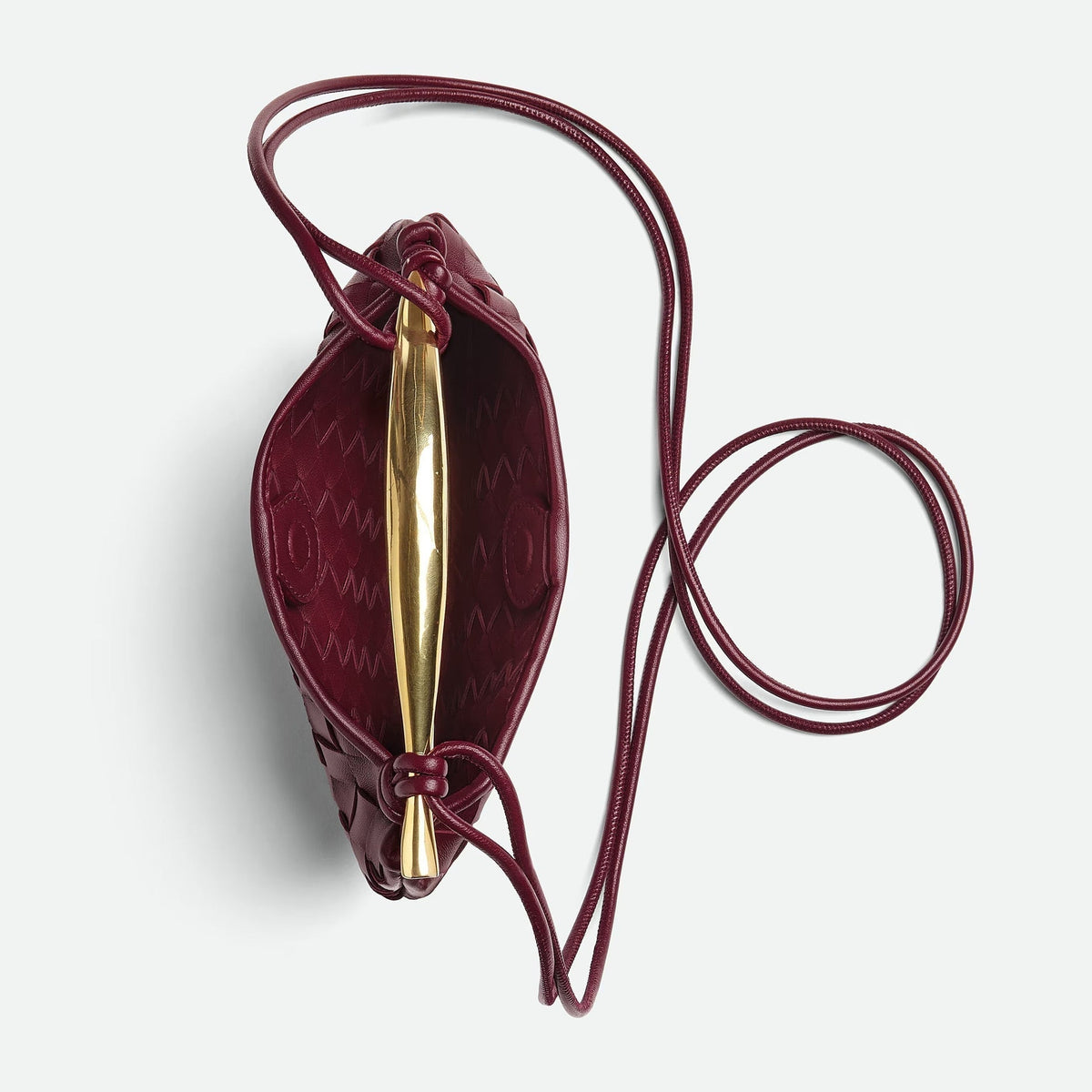 Woven Gold Handle Mini Shoulder Bag