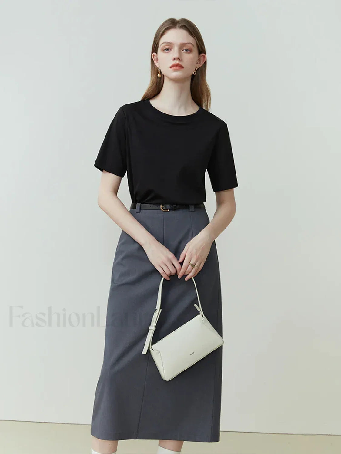 100% Cotton Straight White Black T-Shirt