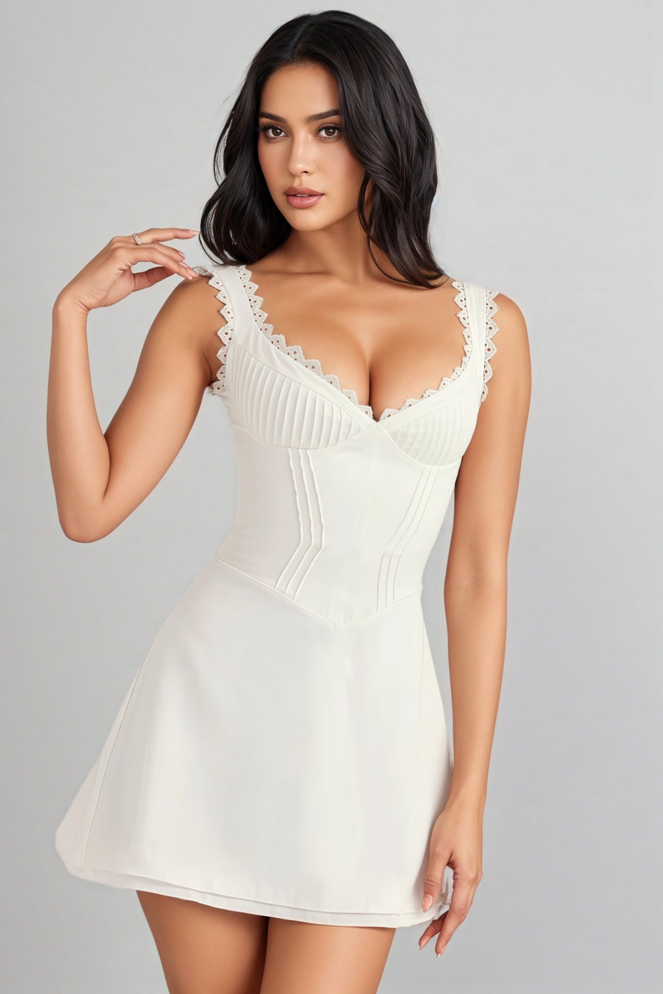 Kaye Lace Slim Cami Mini Dress - View 3