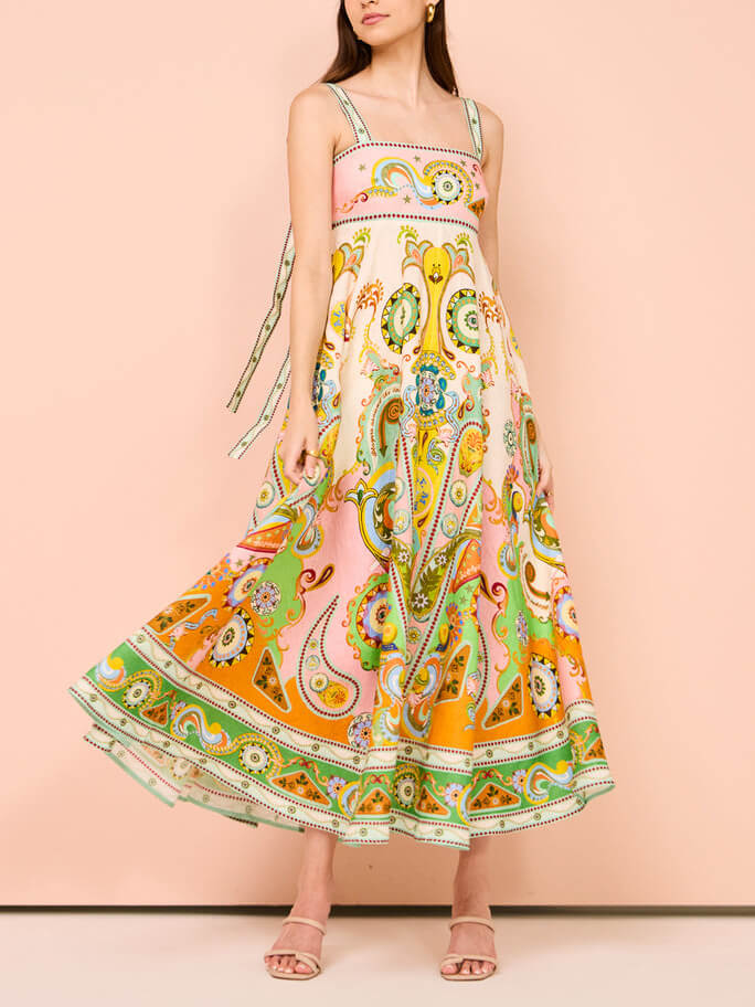 Camisole Unique Holiday Charming Print Madi Dress Multi-Color / S Dresses