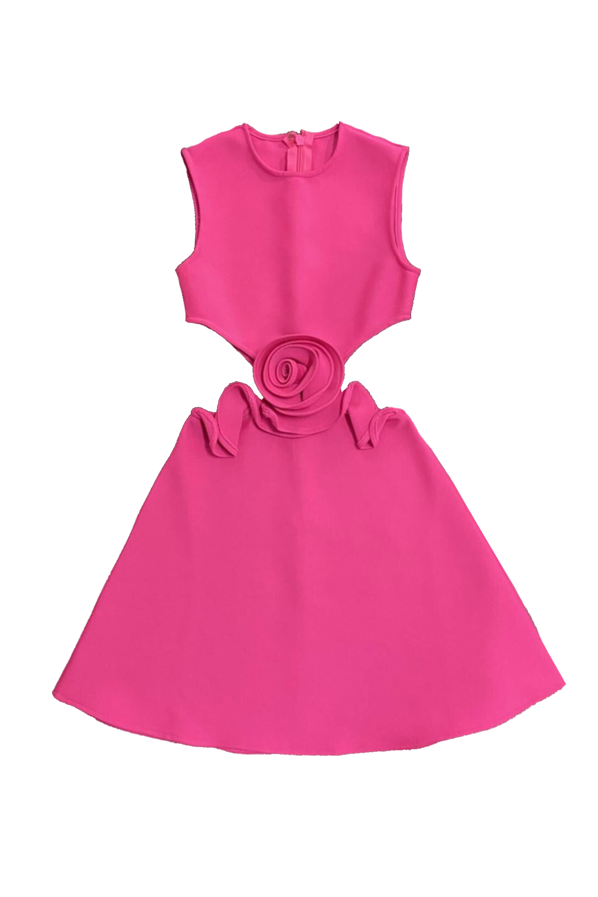 Sleeveless Cut Out Rosette Fit and Flare Mini Dress 4
