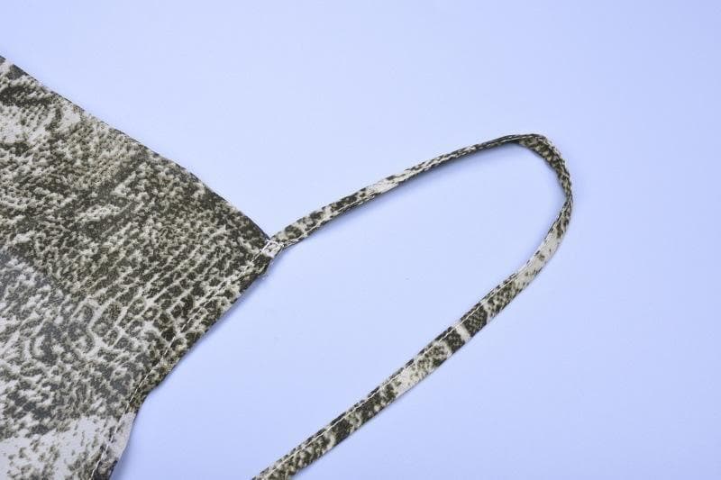 Snake Print Cowl Neck Spaghetti Strap Side Split Maxi Slip Dress 4