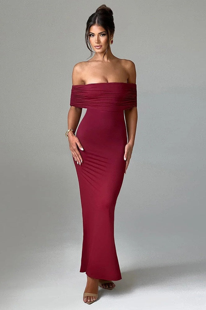 Off-the-Shoulder Ruched Dress