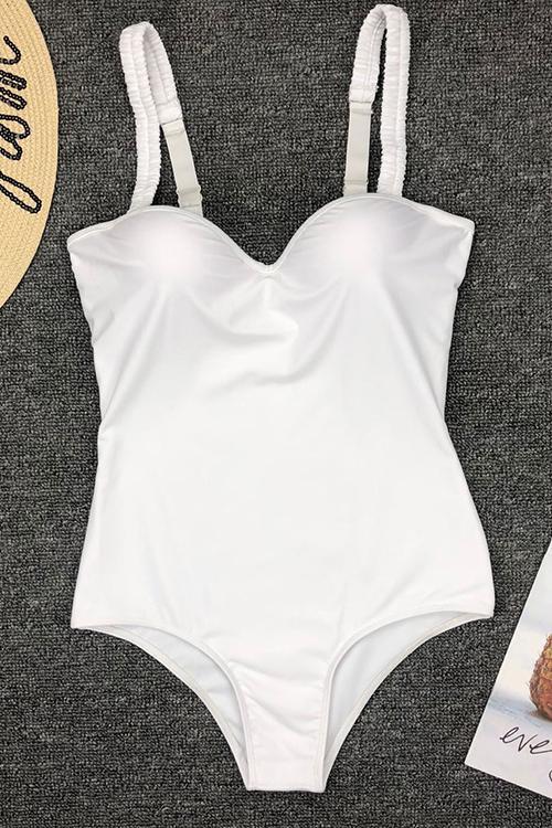 Solid One-piece Swimwear