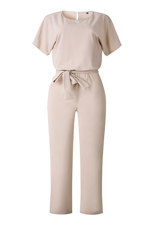 Short Sleeve Knot Jumpsuit