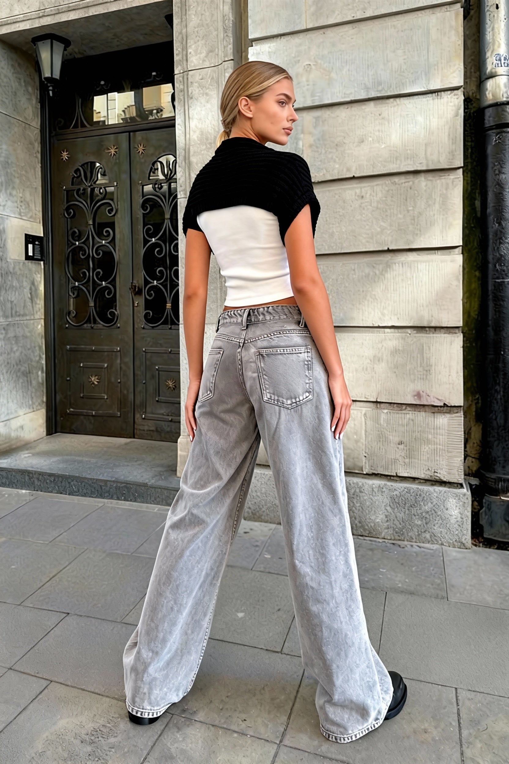 Wide Leg Denim Jeans