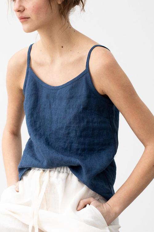 Solid Linen Tank Top