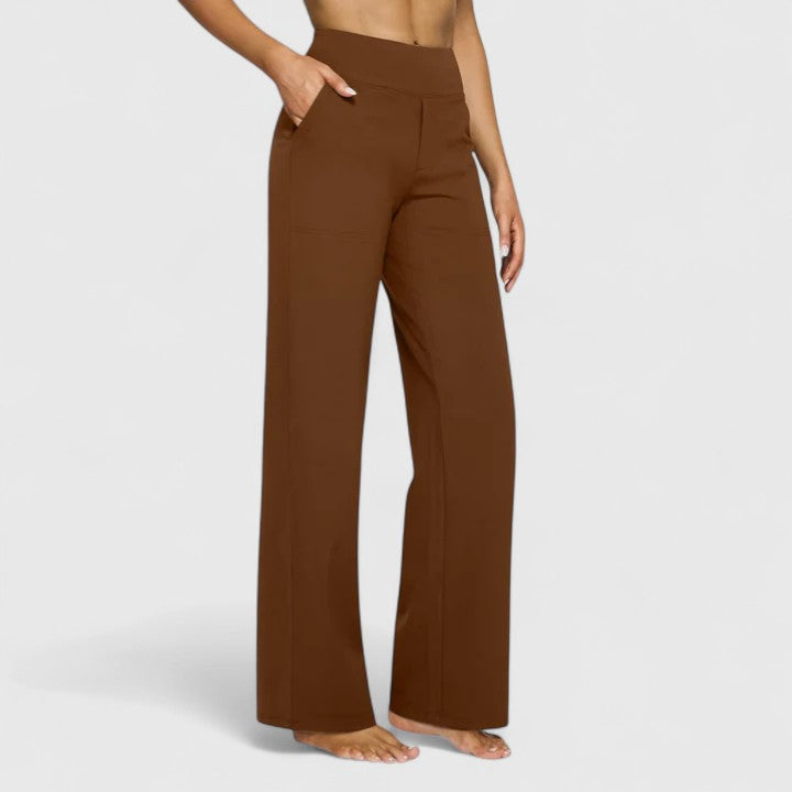 High Waist Wide Leg Pants with Pockets