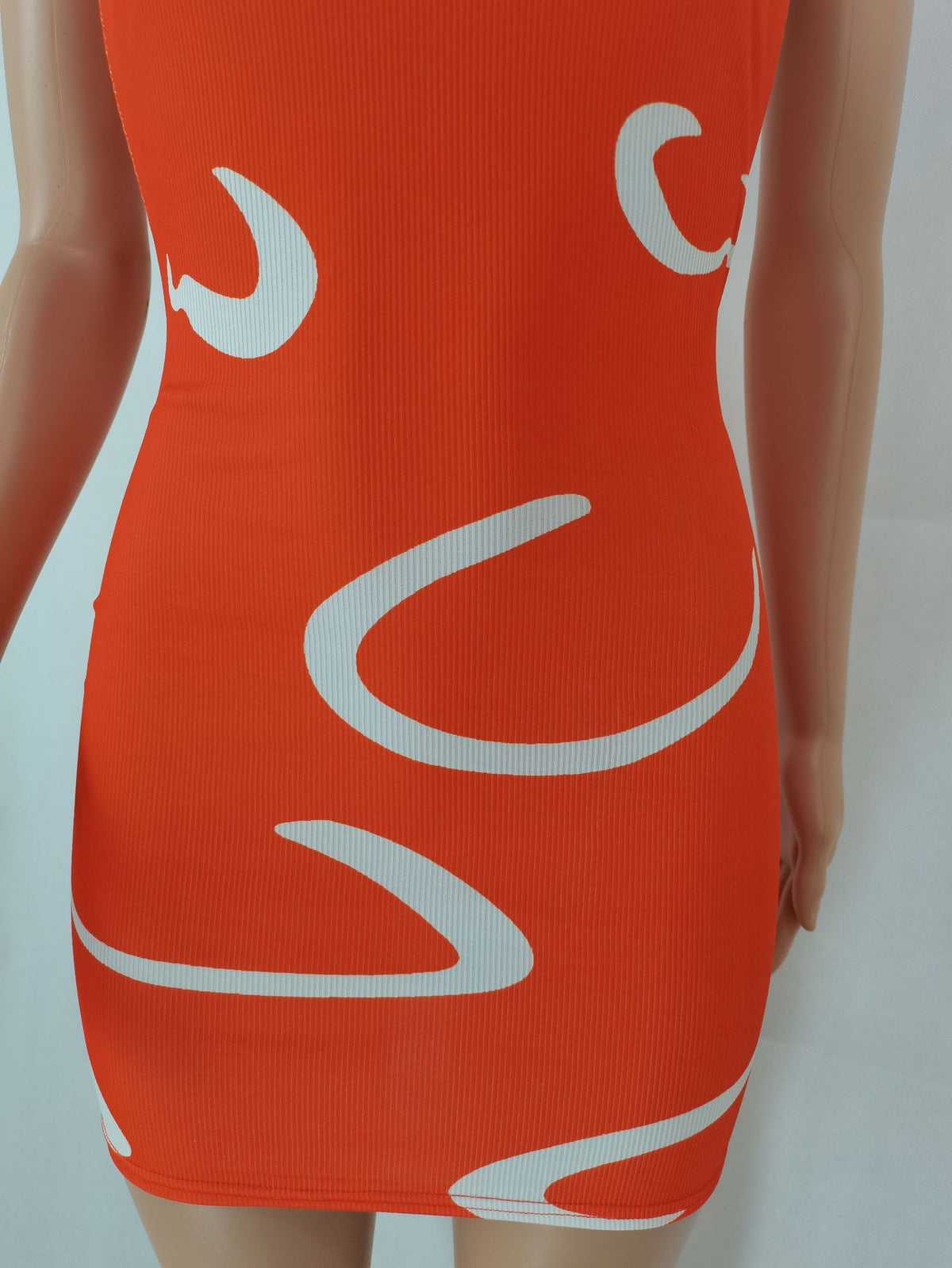 Women Clothing Sexy Halter Slim Fit Sunken Stripe Printed Dress Women Clothing