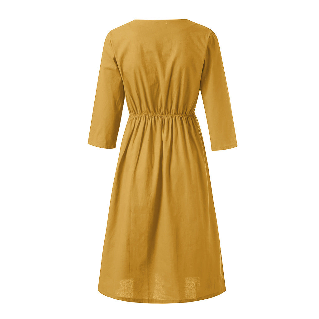 Club Tropicana Embroidered Maxi Dress Yellow