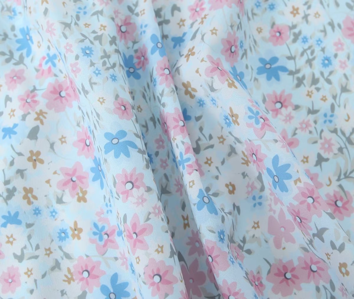 Floral Print Sweetheart Neck Puff Short Sleeve Babydoll Mini Dress 13