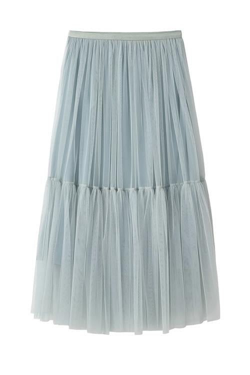 Patchwork Gauze Bubble Skirt