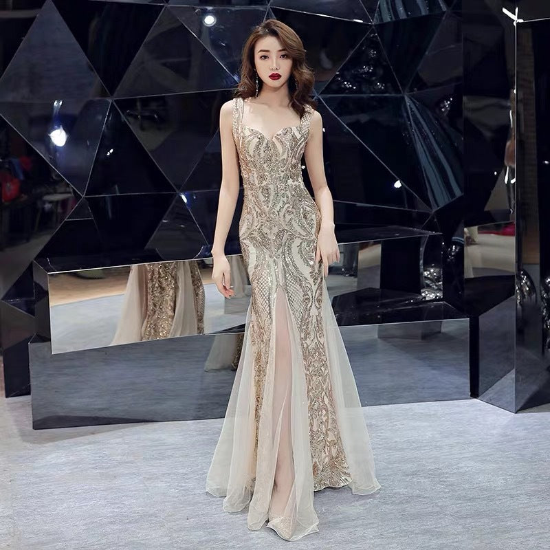 Sequin Sweetheart High Split Mermaid Gown