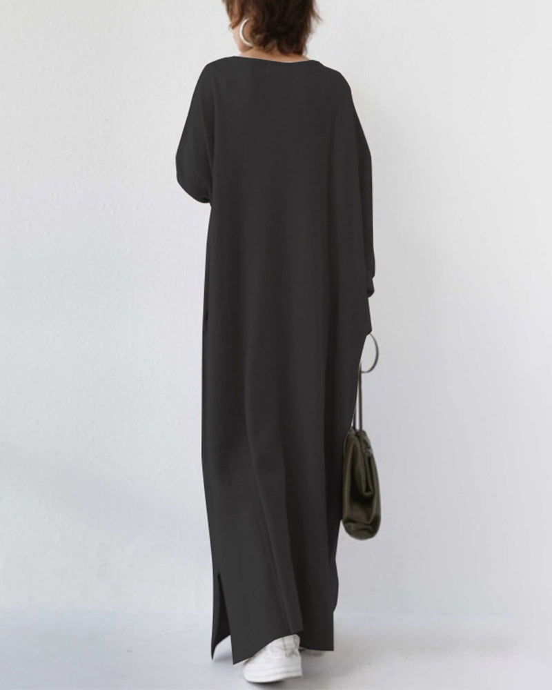 Long Sleeve Ribbed Knit Sweater Dress