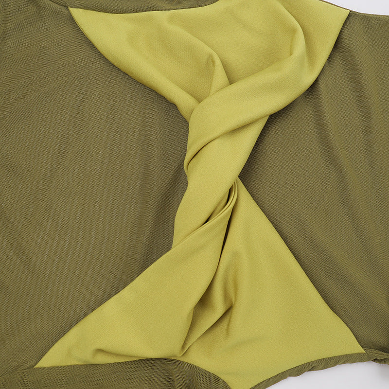 Marysh Mesh Bodycon Dress Yellow - View 10