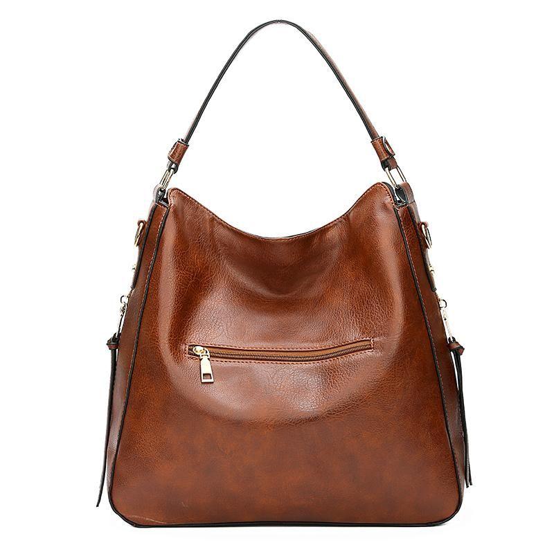 Zip Pocket Slouchy Hobo Shoulder Bag