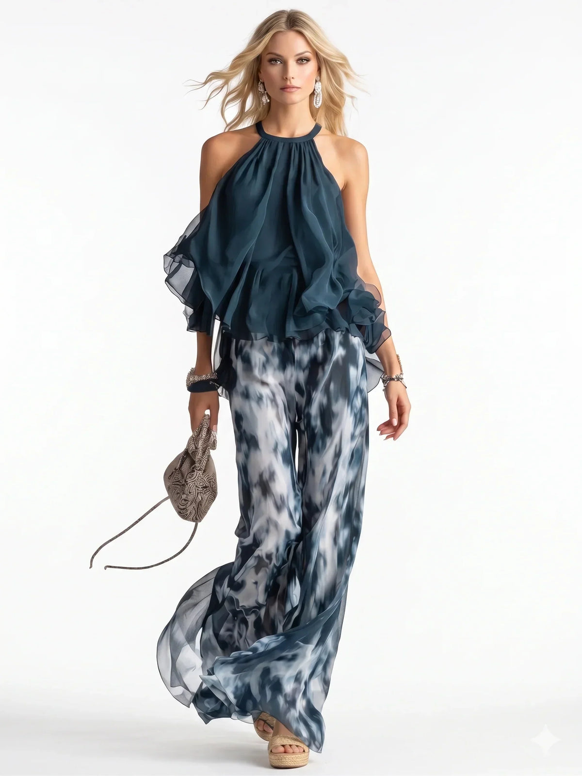two-piece chiffon set