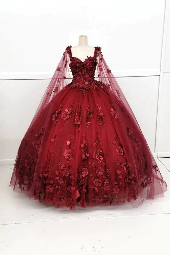2024 New Quinceanera Dress Burgundy Ball Gown Plus Size Sweet 15 16 Dress fg4542