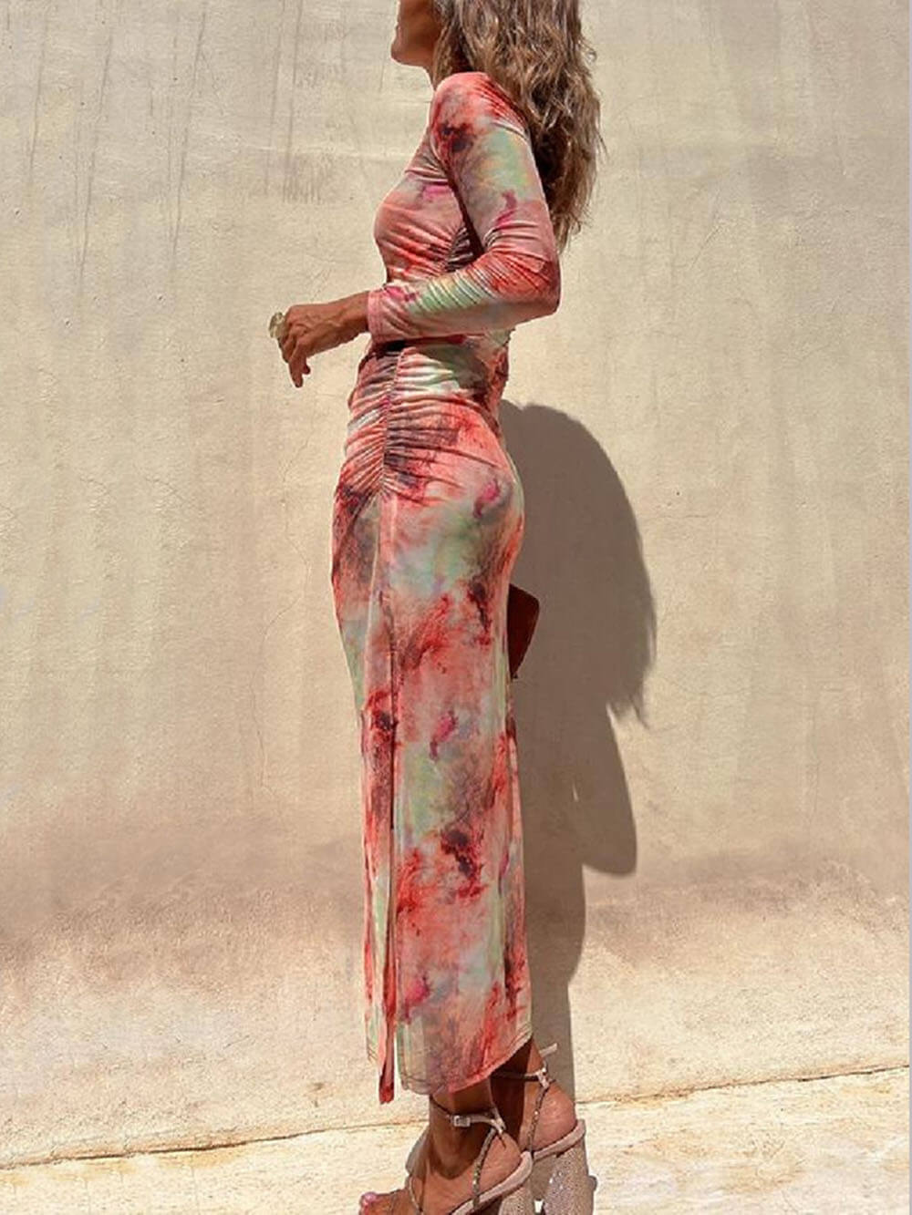 Sequin Strapless Ruched Waist Slip Mini Dress