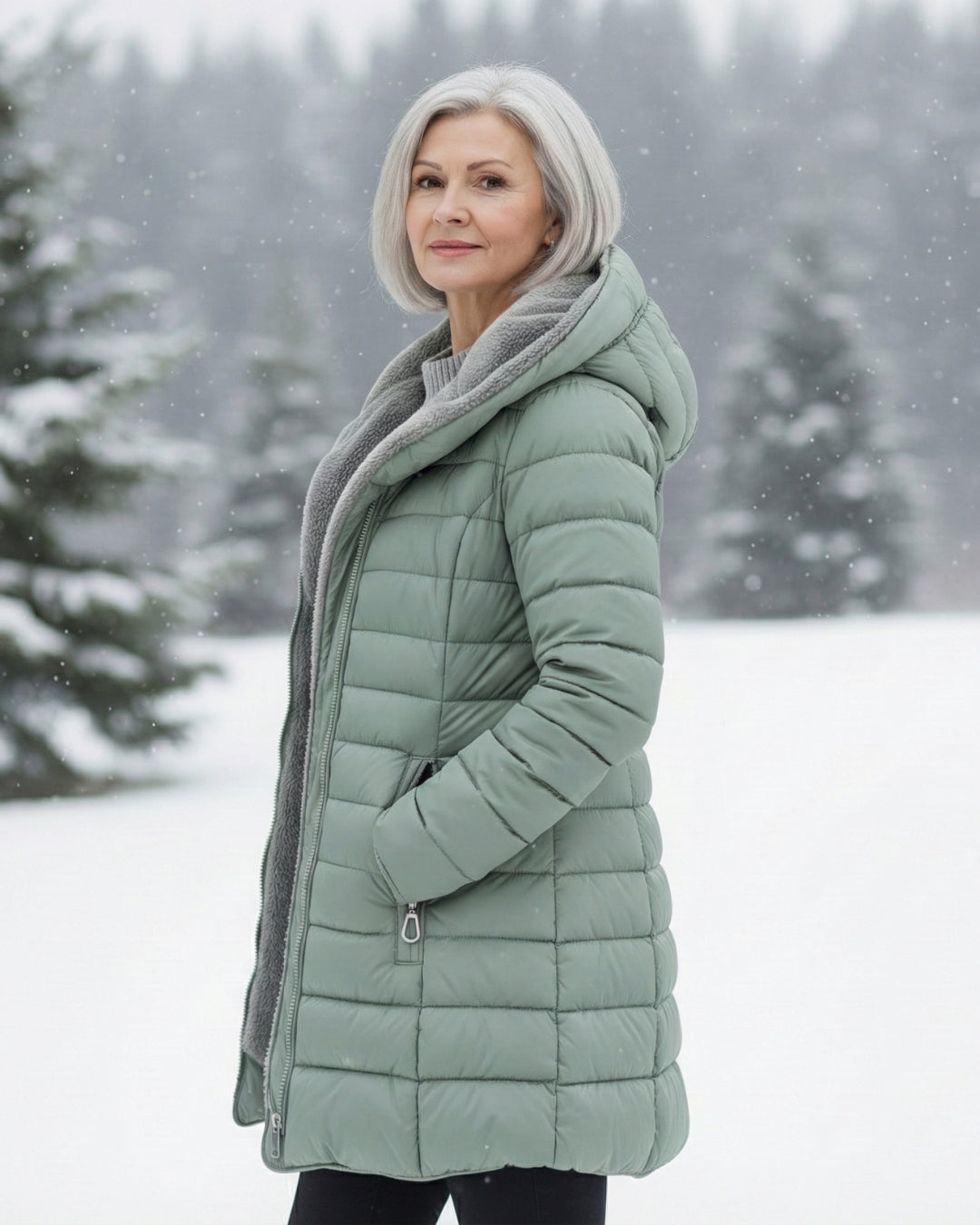 Hooded Faux Fur Lined Quilted Longline Puffer Coat