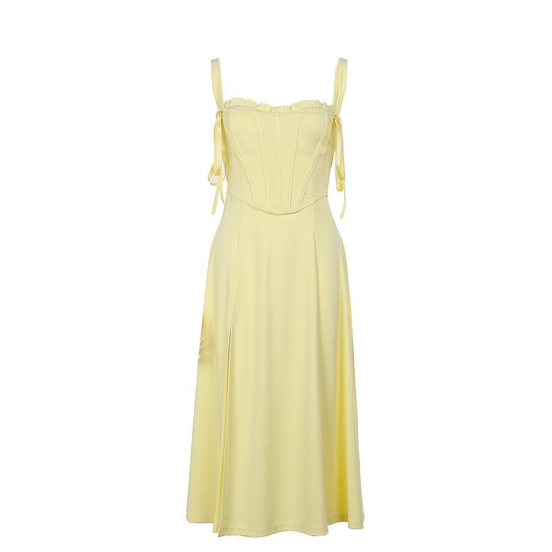 Sunflower Slit Dress Yellow