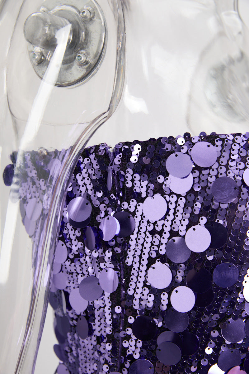 Sparkly Babe Midi Dress Purple
