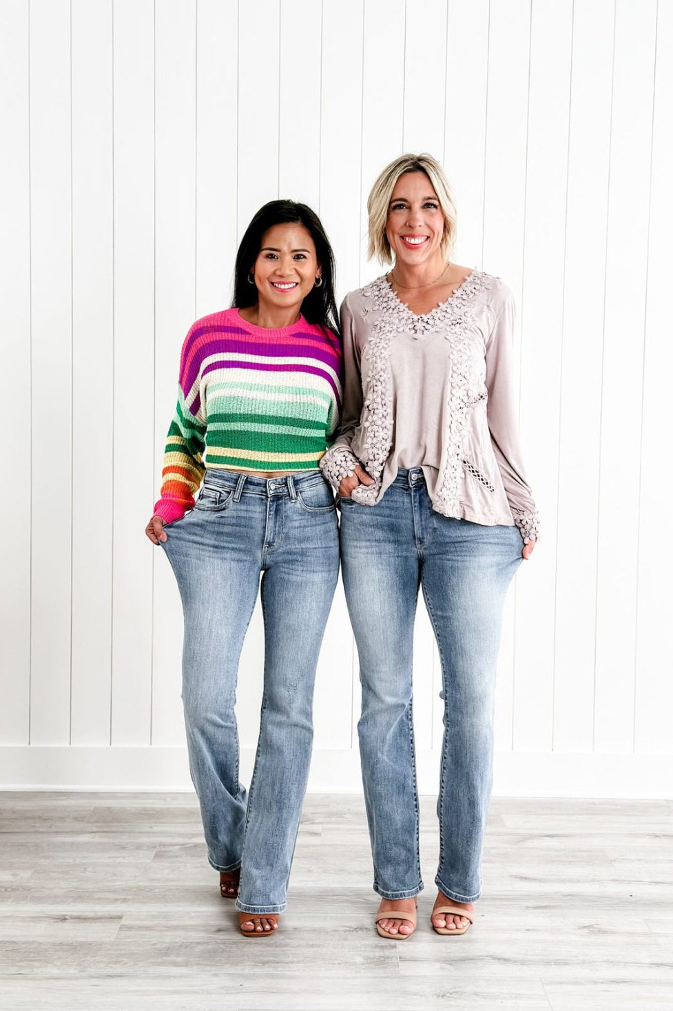 High Waist Flare Leg Stretch Denim Jeans