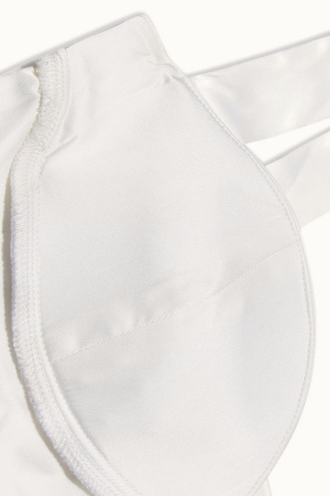 Satin Sweetheart Neck Tie Shoulder Pointed Hem Corset Top 5