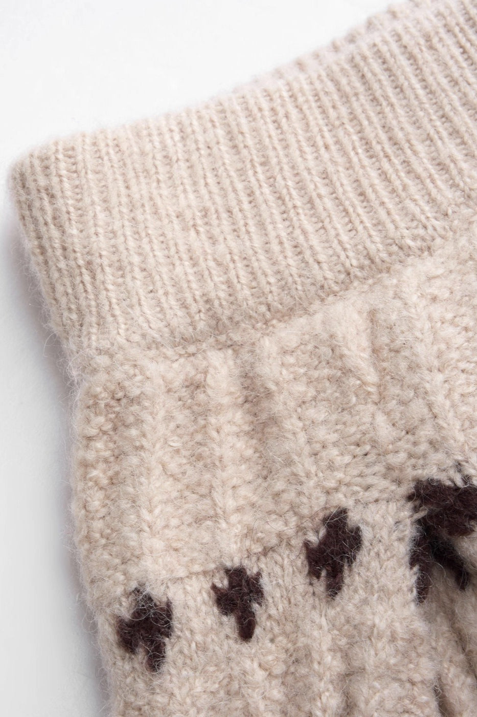 Fair Isle Trim Ribbed Knit Pleated Mini Skirt 4