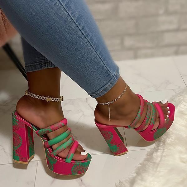 Women Fashion High Heel Slippers