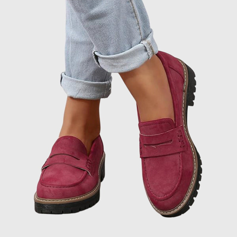 Chunky Lug Sole Slip On Penny Loafers