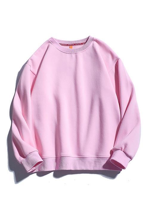 Solid O Neck Long Sleeve Hoodie