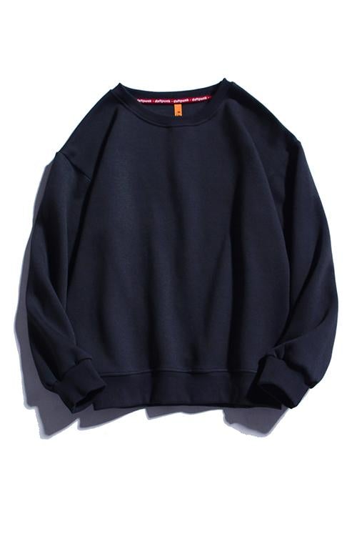Solid O Neck Long Sleeve Hoodie